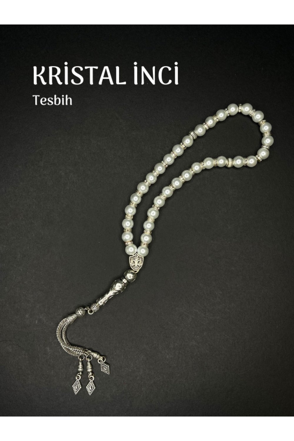Parlak Kristal İnci Tesbih Küre Kesim 8mm Tesbih