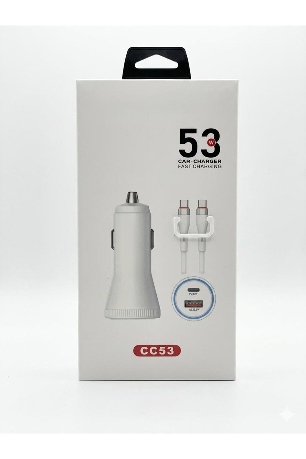 CC53 53W Hızlı Araç Şarj Cihazı Çift USB-C Çıkışlı Android ve ios tam uyumlu