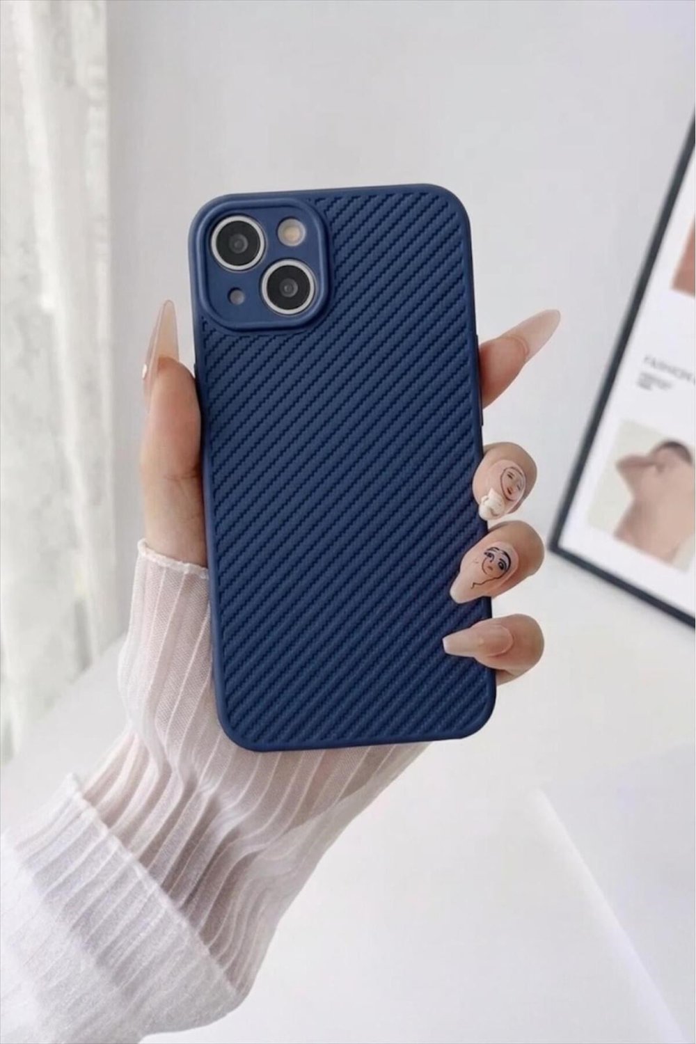 iPhone 13 Dokulu Kamera Korumalı Trend Silikon Köşeli Darbe Koruma Kılıf