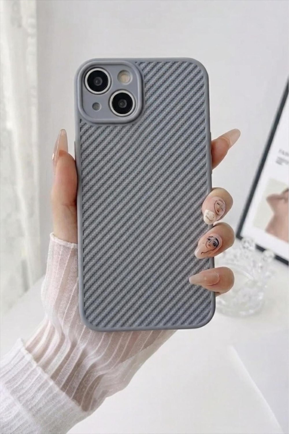iPhone 13 Dokulu Kamera Korumalı Trend Silikon Köşeli Darbe Koruma Kılıf