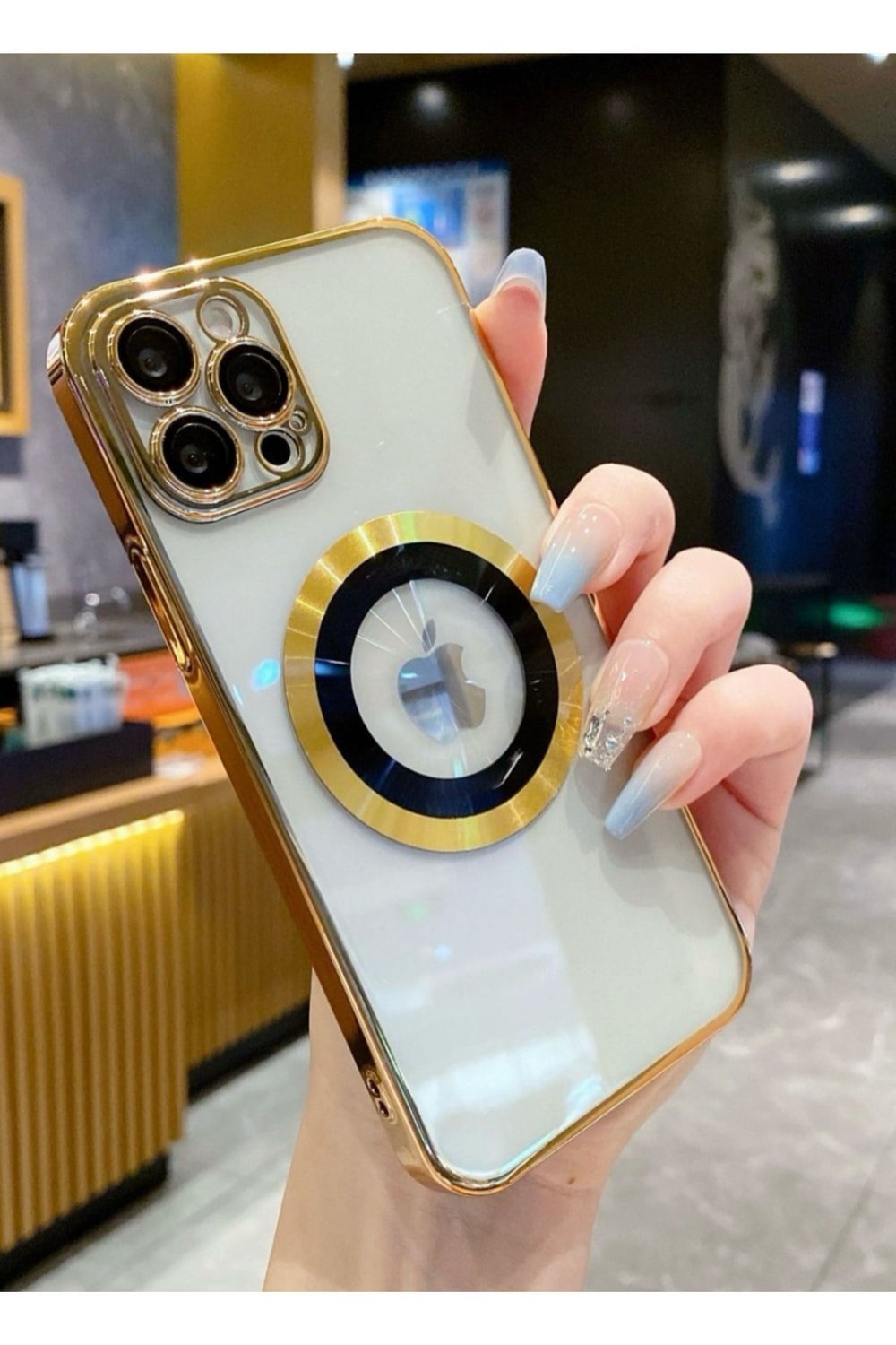 Iphone 14 Pro Uyumlu Sarı Manyetik Magsafeli Kamera Korumalı Şık Şeffaf Sararmaz Kılıf