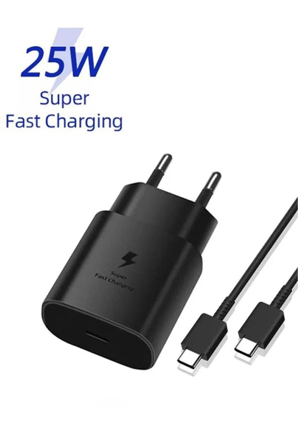 Samsung Galaxy S20/S21/S22/S23 Fe/S24 Plus/S24 Ultra Uyumlu Hızlı Şarj Adaptörü 25W USB-C Type