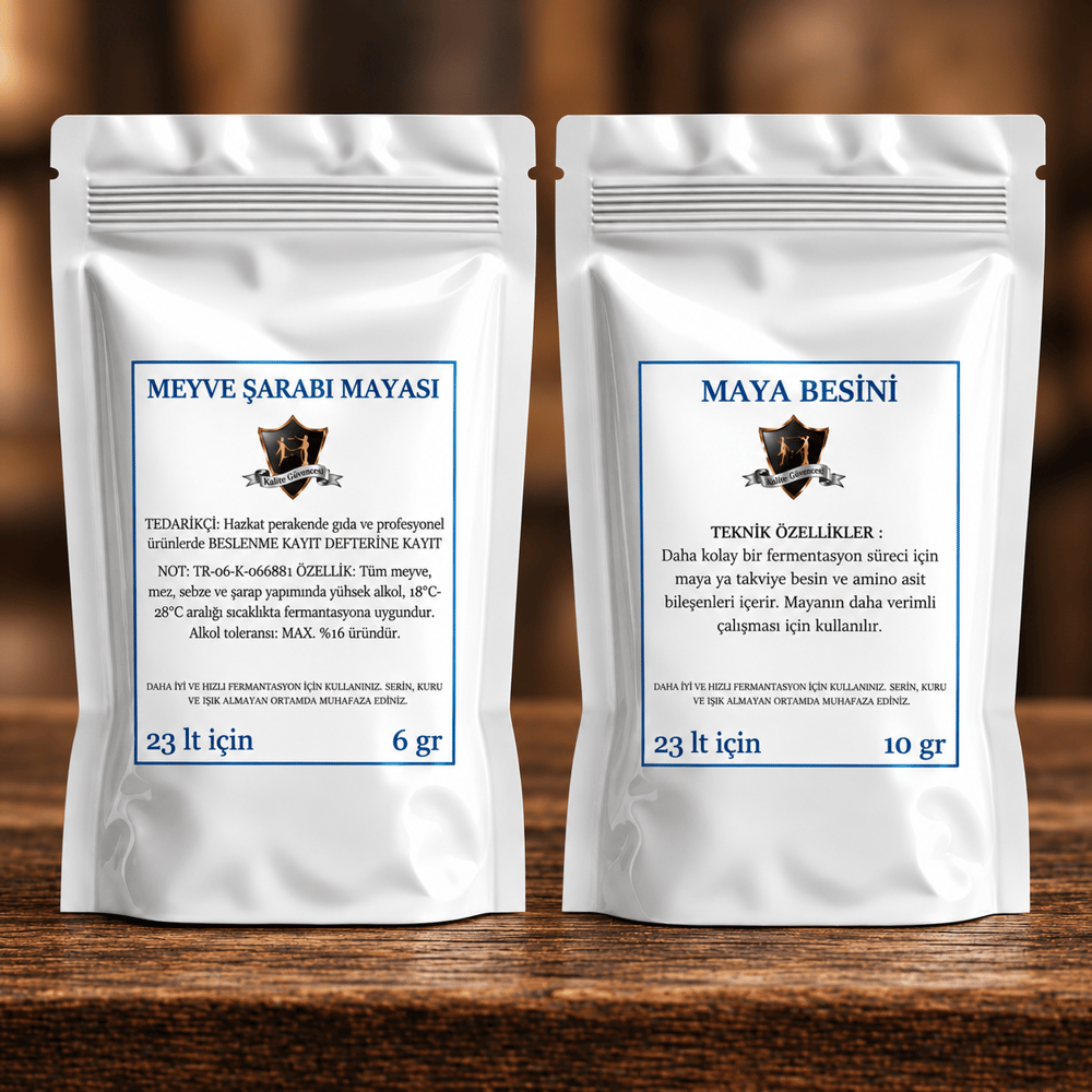 Alman Meyve Şarabı Mayası 6gr ve Besin 10gr