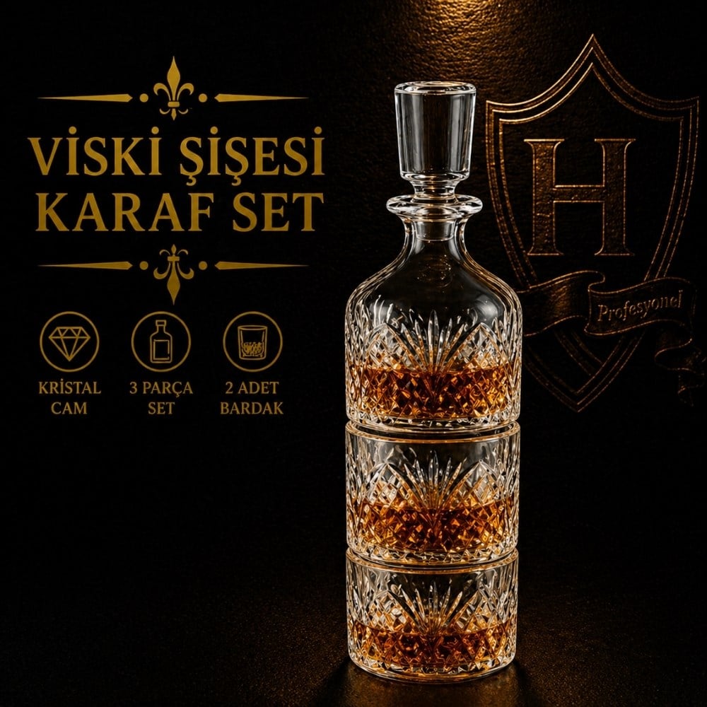 Viski Karaf Set 3 Parça