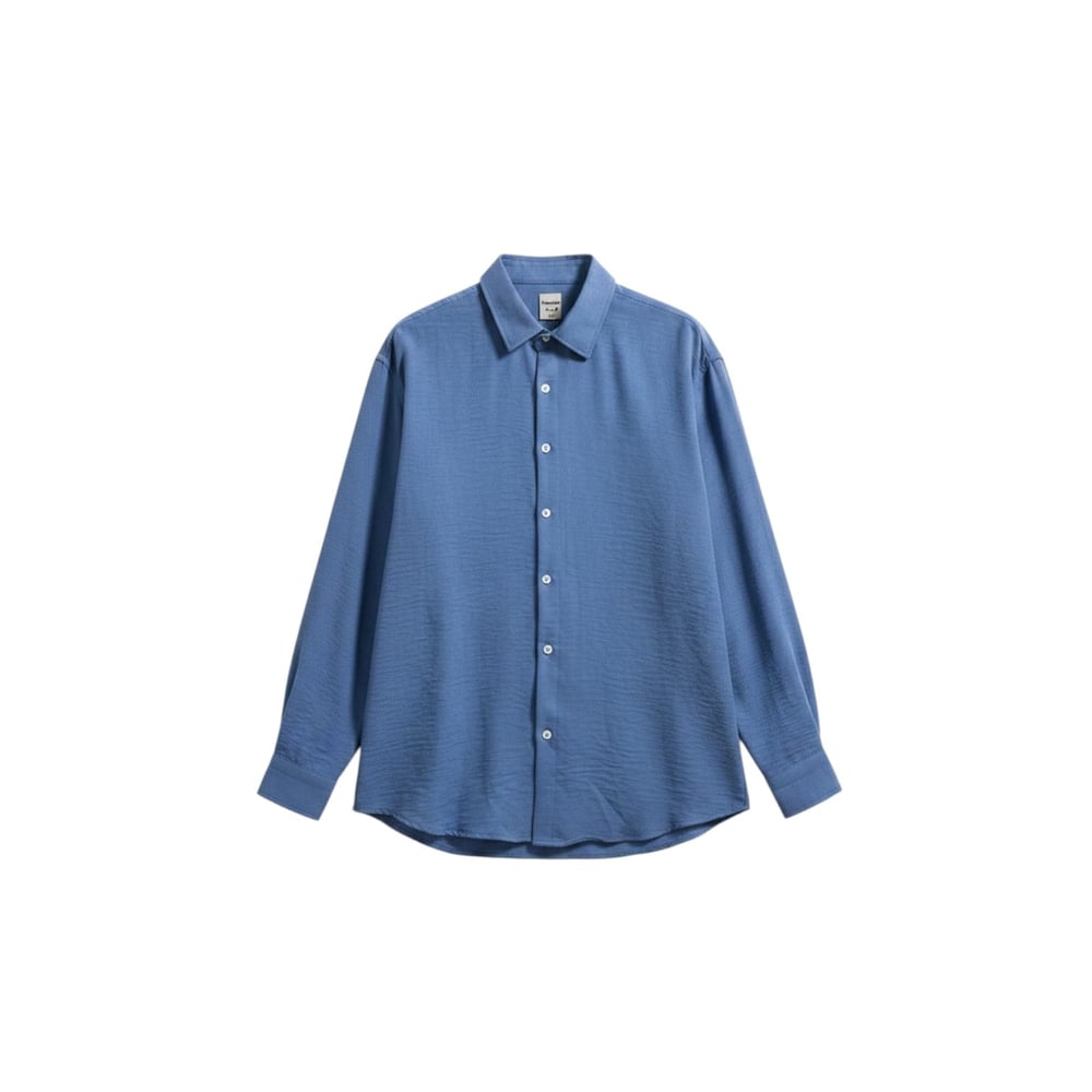 Mavi Oversize Fresh Keten Gömlek