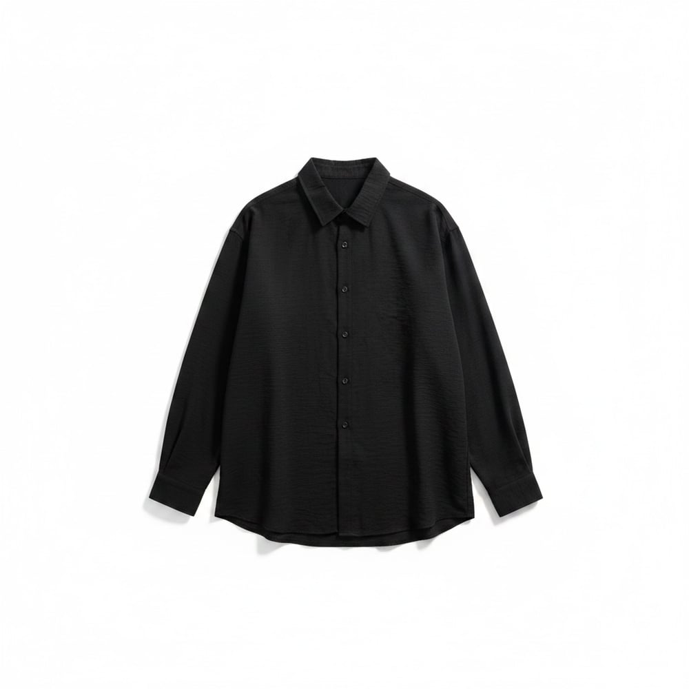Siyah Oversize Fresh Keten Gömlek