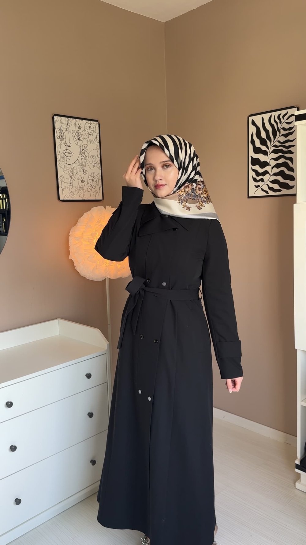 Armina Siyah Trençkot