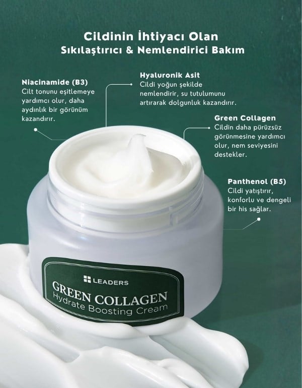 Green Collagen Hydrate Boosting Cream | Nemlendirici ve Cilt Bariyeri Destekleyici Yüz Kremi | 50ml	