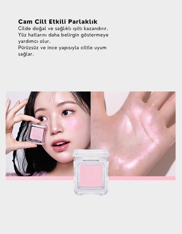 Pure Glash Highlighter | Glass Skin Toz Aydınlatıcı |  PK01 Mermaid