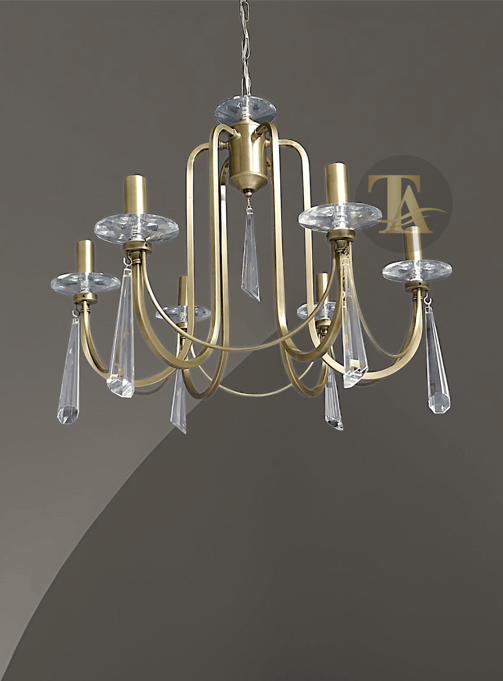 KONTES 6'LI AVİZE PRİZMA KRİSTAL