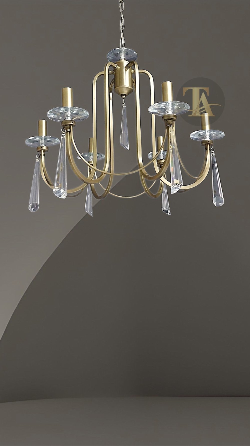KONTES 6'LI AVİZE PRİZMA KRİSTAL
