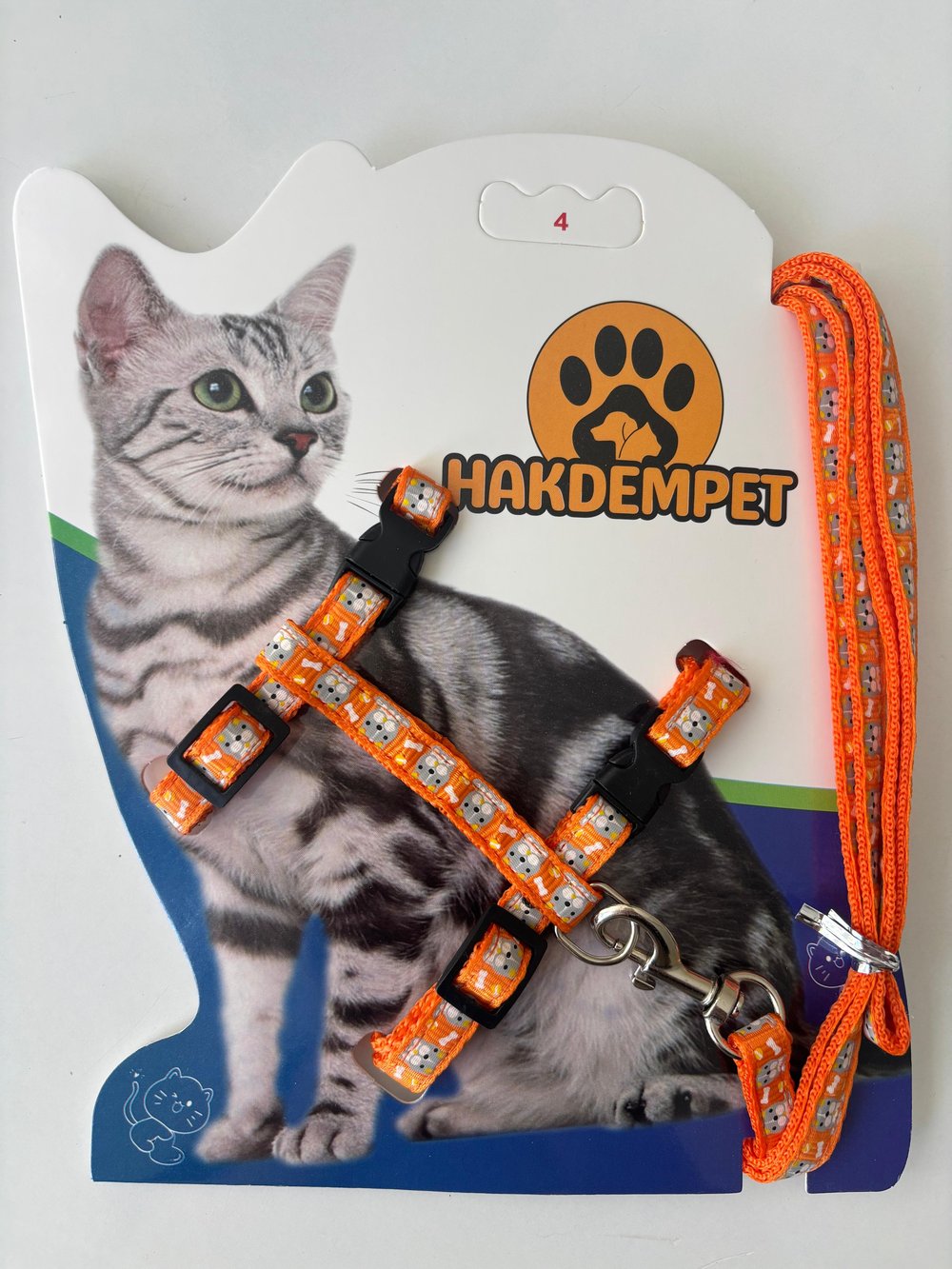 KEDİ BEL TASMASI AYICIK DESENLİ