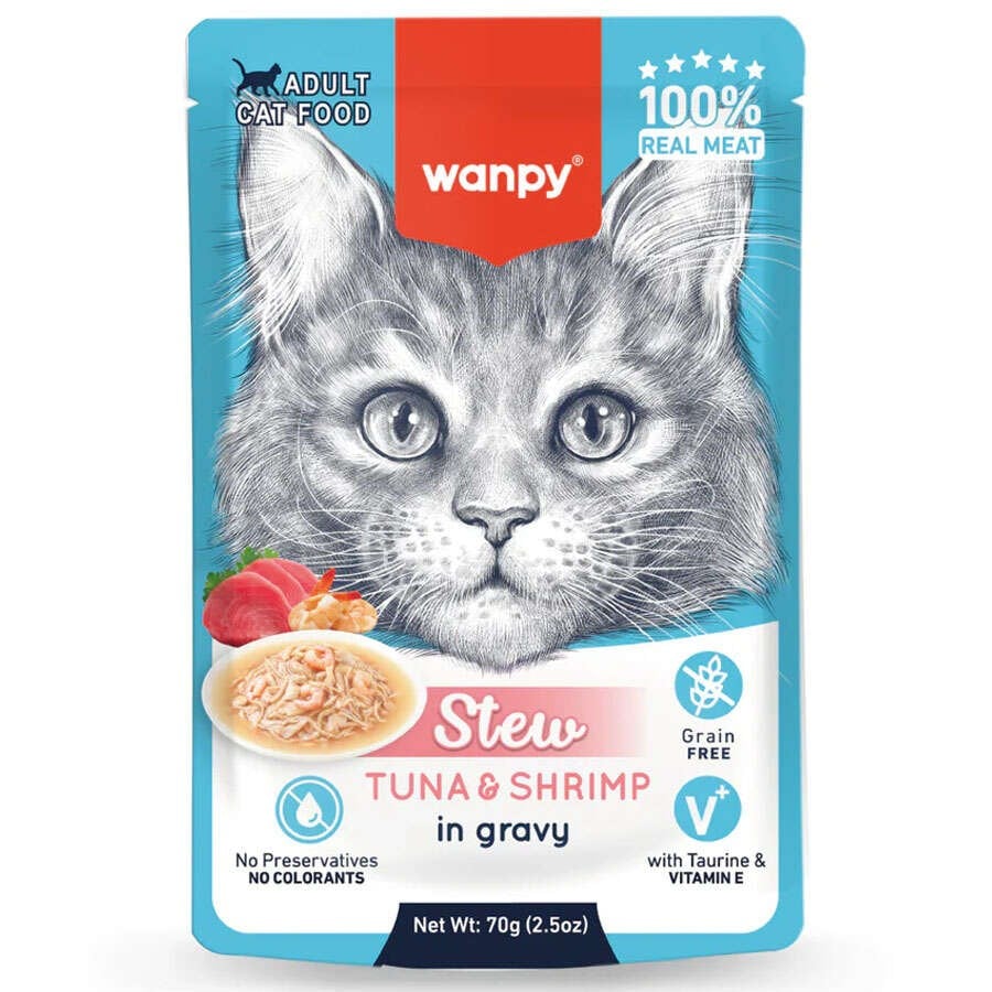 WANPY 70G POUCH TON BALIK-KARİDESLİ YAŞ KEDİ MAMASI 
