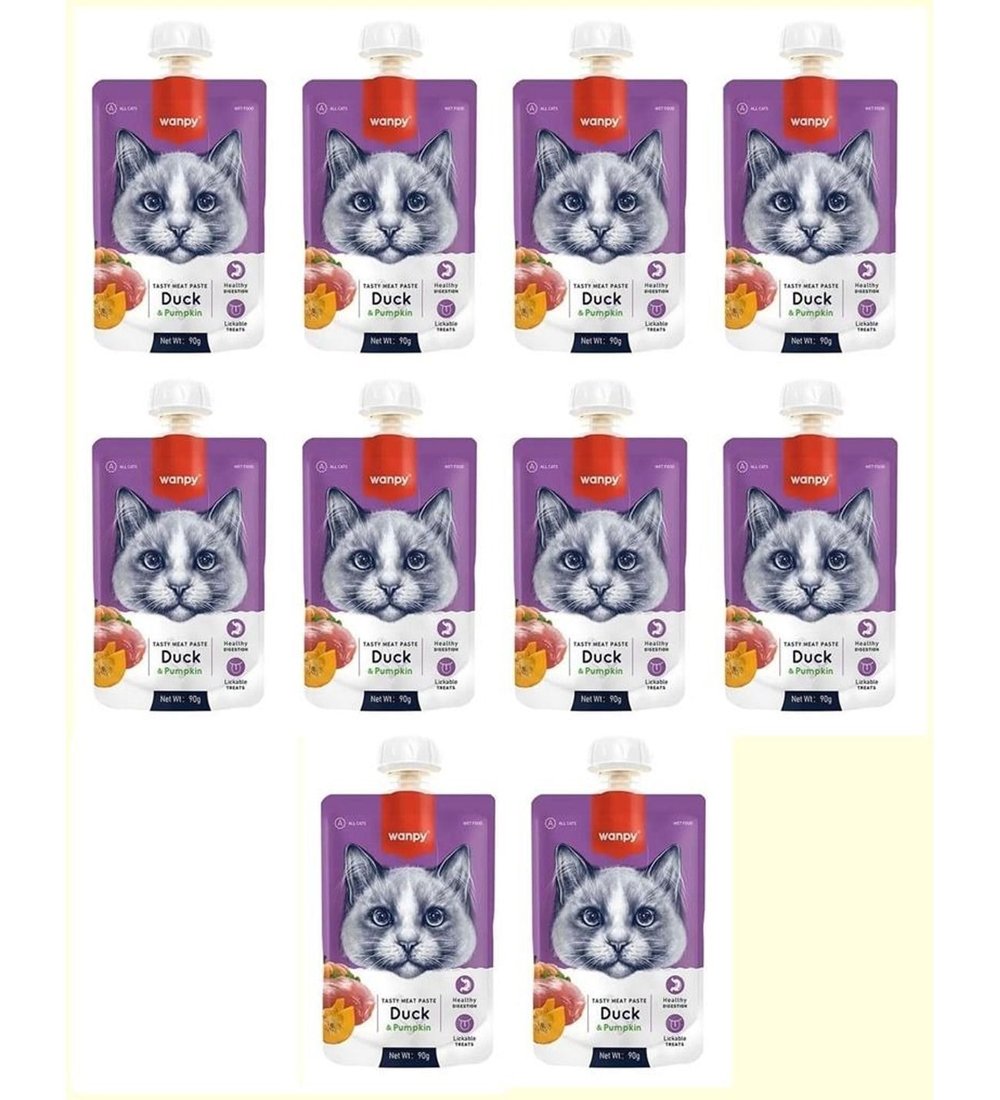 WANPY TAZE ÖRDEKLİ-BAL KABAKLI 10LU KEDİ ET EZMESİ 90GR