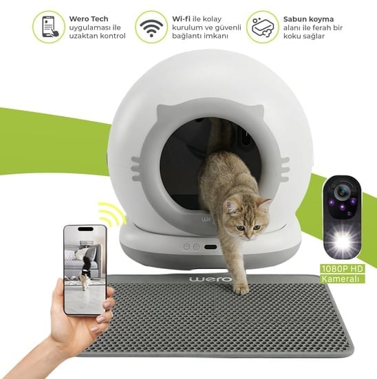 WERO AKILLI KEDİ TUVALETİ MAX(KAMERALI VERSİYON)