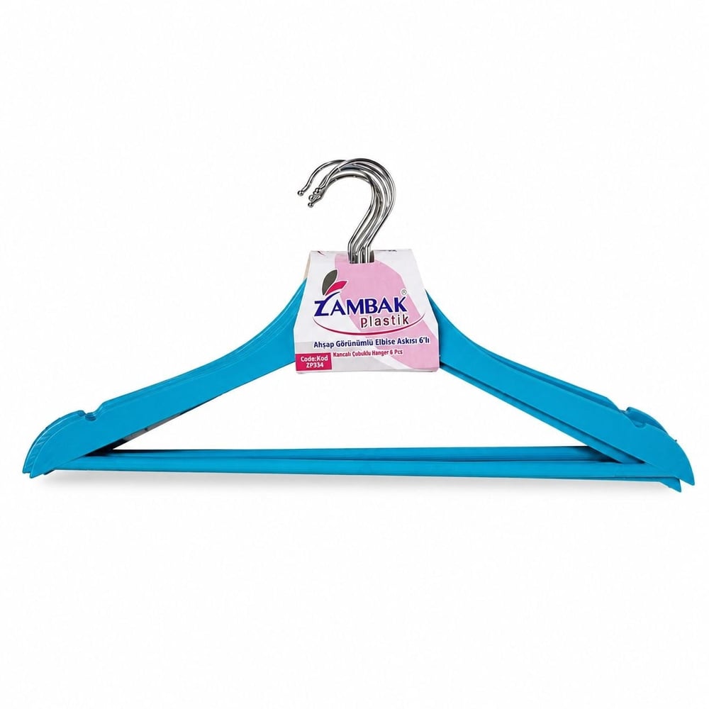 AHŞAP GÖRÜNÜMLÜ ELBİSE ASKISI ZP-334 KOLİ 24X6 PK 