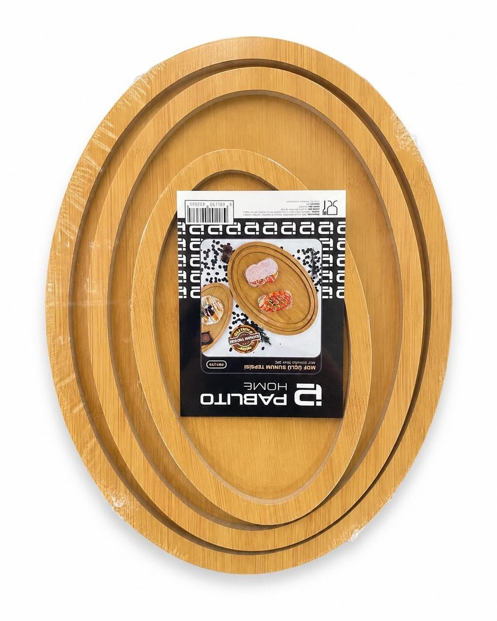 BAMBU 3LÜ SERVİS OVAL SUNUMLUK