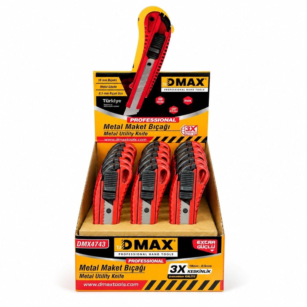 DMAX METAL MAKET BIÇAĞI KIRMIZI STANDLI DMX-4743 PK*24