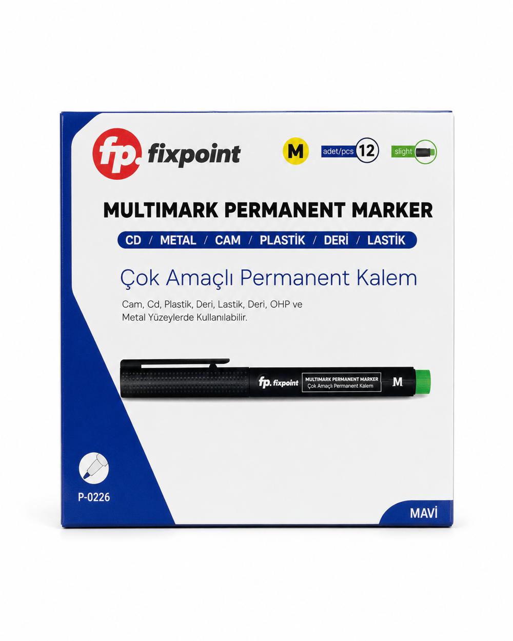 FİXPOİNT MARKER KALEM SİDİ CD KALEMİ MAVİ (M) PK*12
