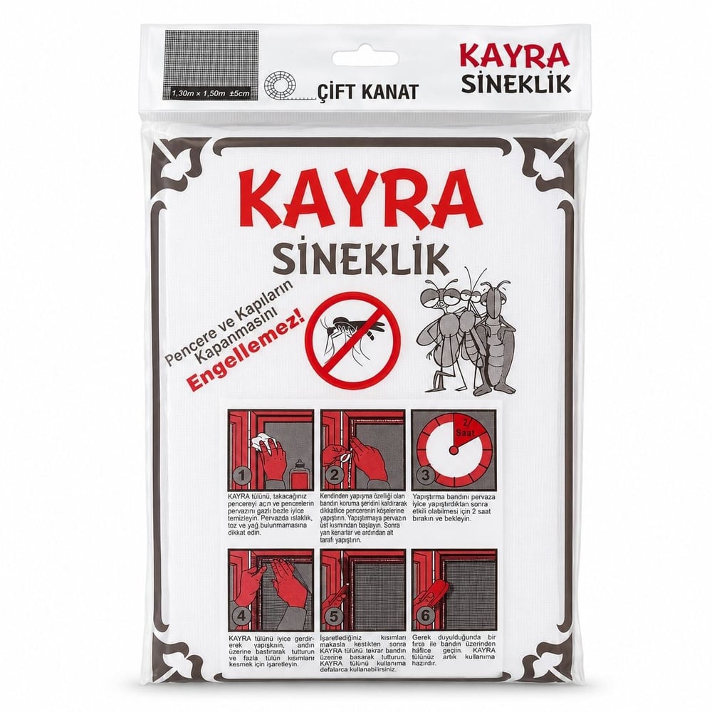 KAYRA TÜL SİNEKLİK PENCERE SİNEKLİĞİ ÇİFT KANATLI 100*150