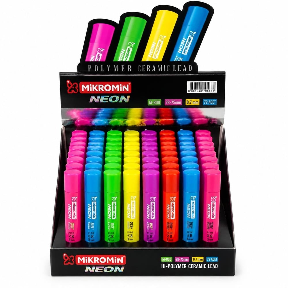 MİKRO NEON STANDLI KALEM UCU RENKLİ PK*72