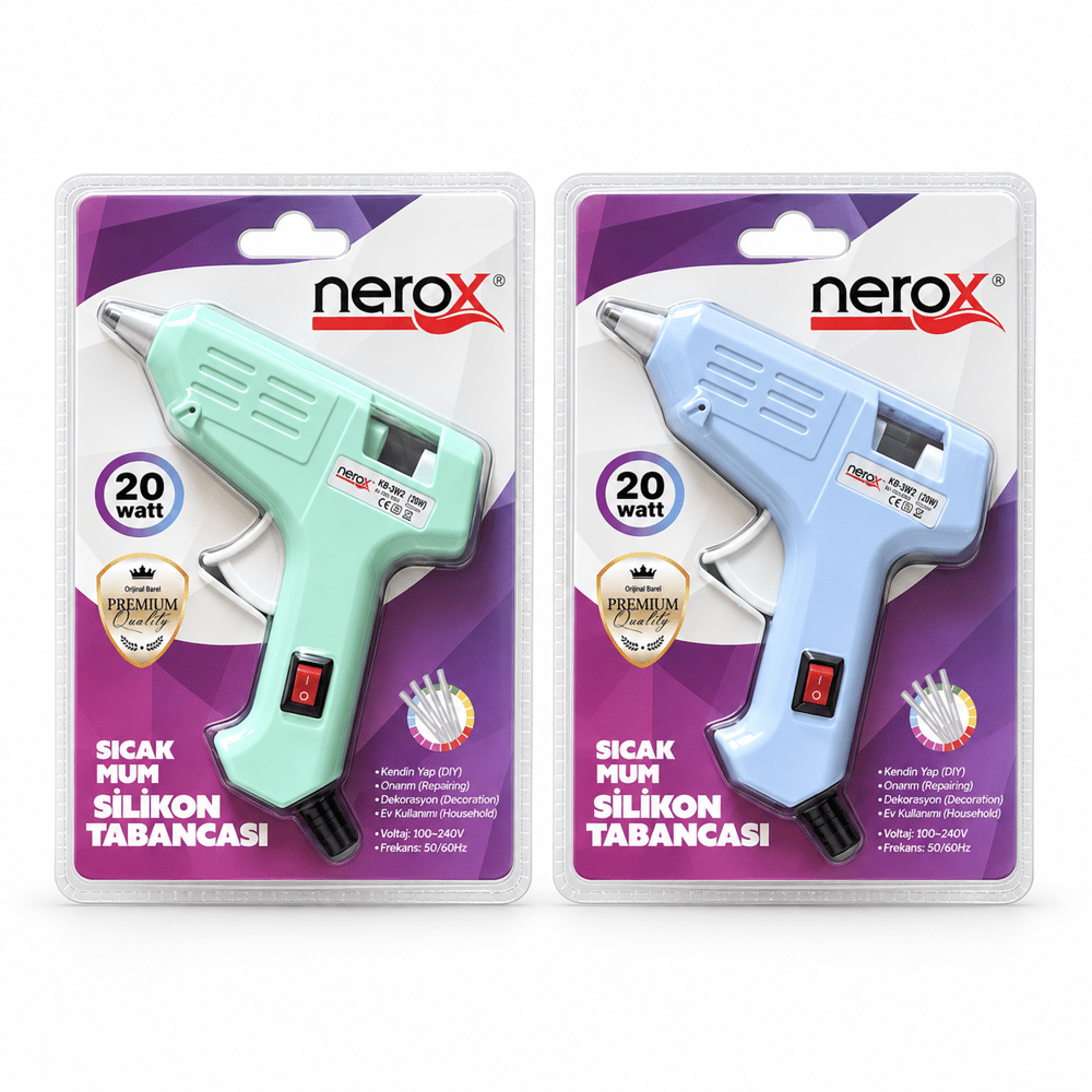 NEROX SICAK SİLİKON TABANCASI RENKLİ 20WATT 
