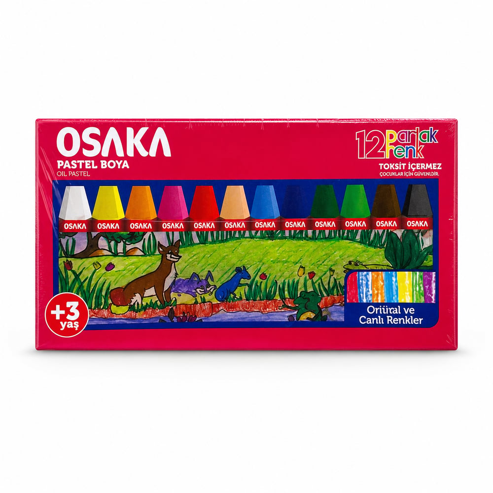 OSAKA PASTEL BOYA 12Lİ KARTON KUTU PK*12