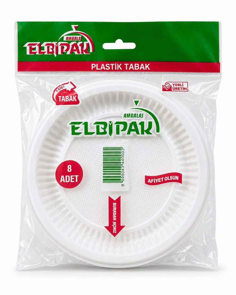 PLASTİK TABAK BÜYÜK BOY 8Lİ