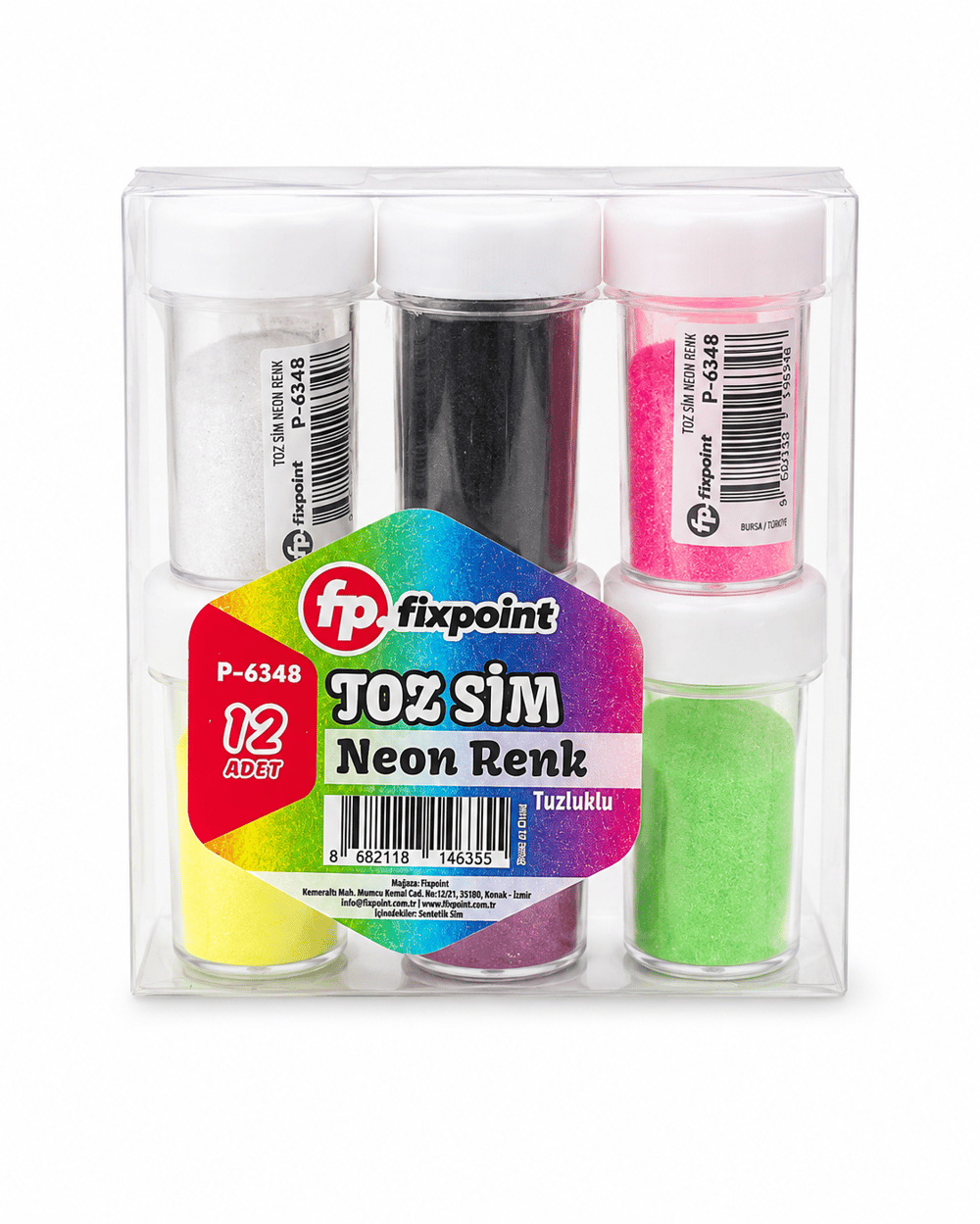 TOZ SİM NEON RENKLER KARIŞIK PK*12