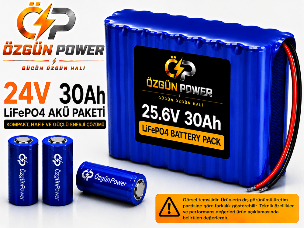 24 Volt 30Ah LiFePO4 Lityum Batarya