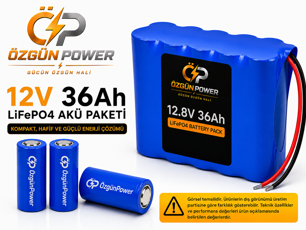 12 Volt 36Ah LiFePO4 Lityum Batarya