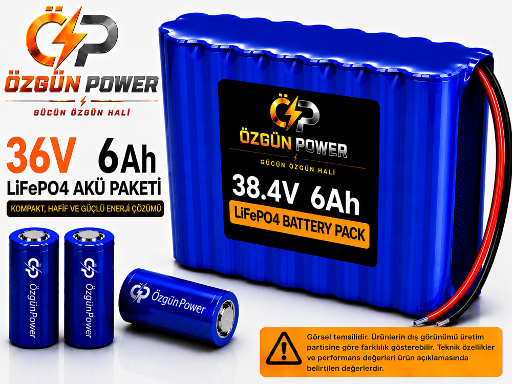36 Volt 6Ah LiFePO4 Lityum Batarya
