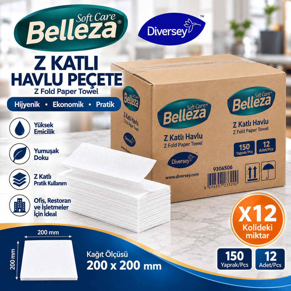 BELLEZA Z KATLI HAVLU PEÇETE 150 YAPRAK 200X201 