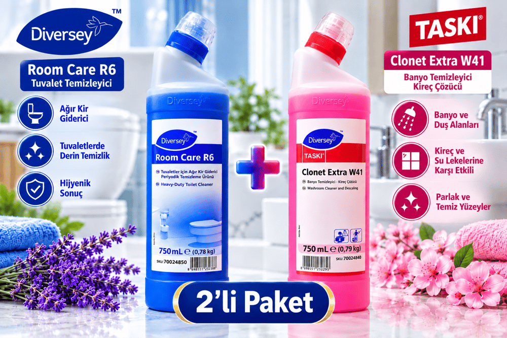 Diversey Room Care R6 + TASKI Clonet Extra W41 Temizlik Seti