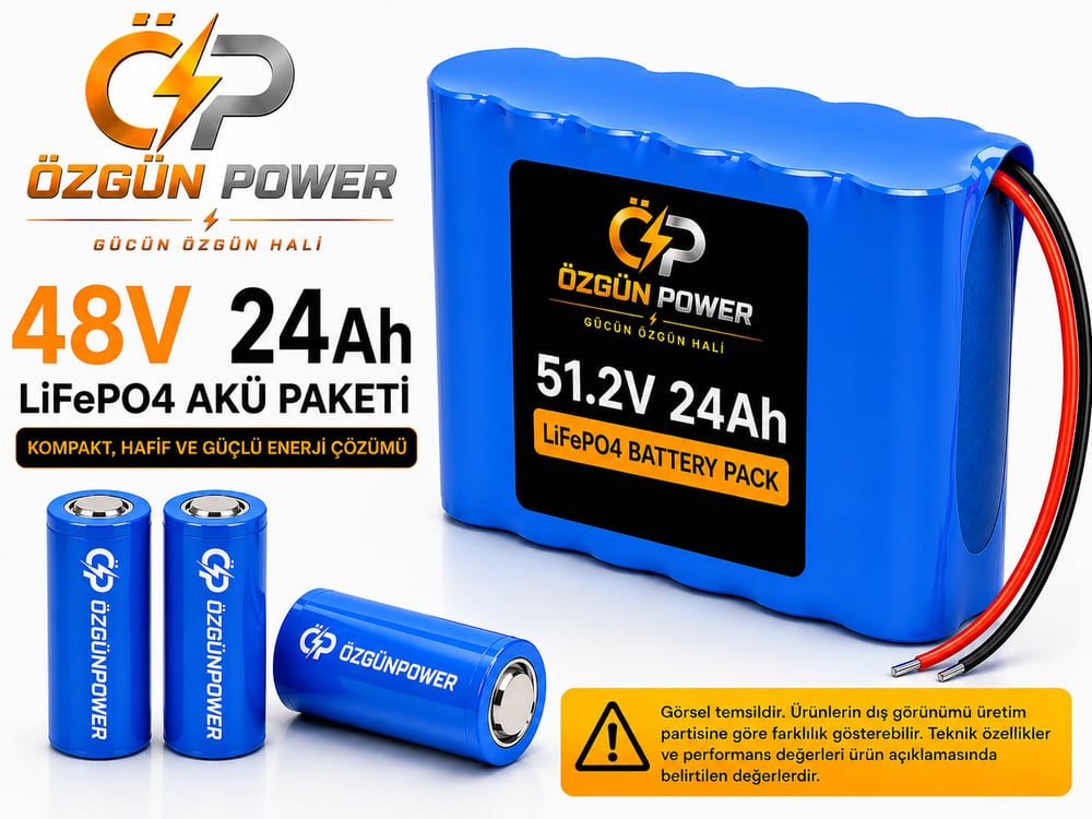 48 Volt 24Ah LiFePO4 Lityum Batarya