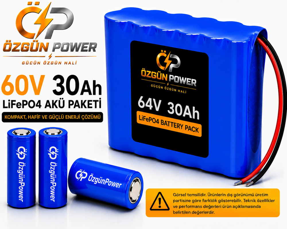 60 Volt 30Ah LiFePO4 Lityum Batarya
