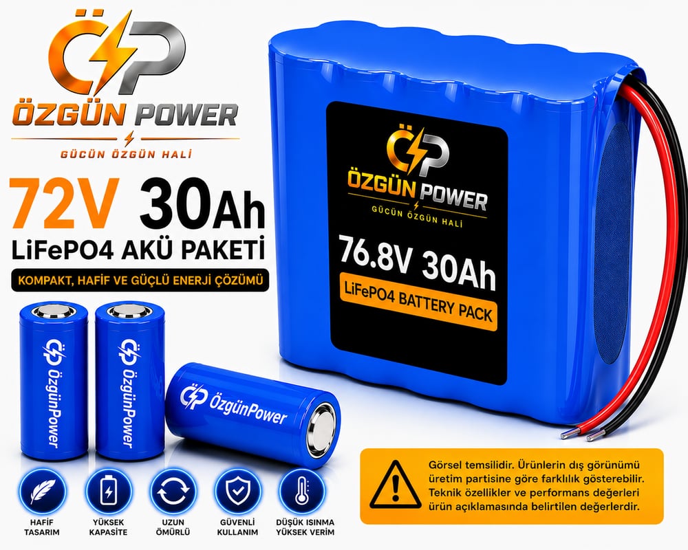 72 Volt 30Ah LiFePO4 Lityum Batarya