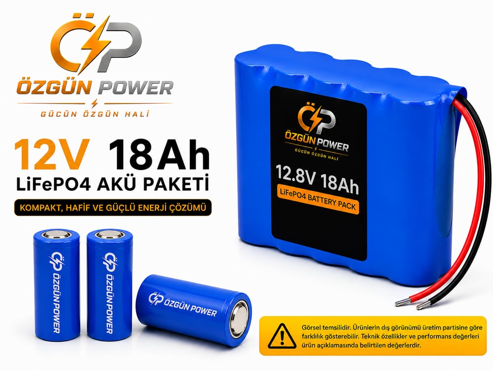12 Volt 18Ah LiFePO4 Lityum Batarya