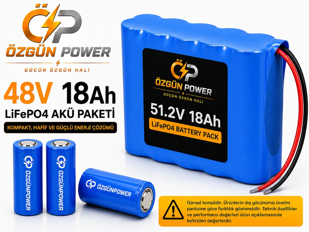 48 Volt 18Ah LiFePO4 Lityum Batarya