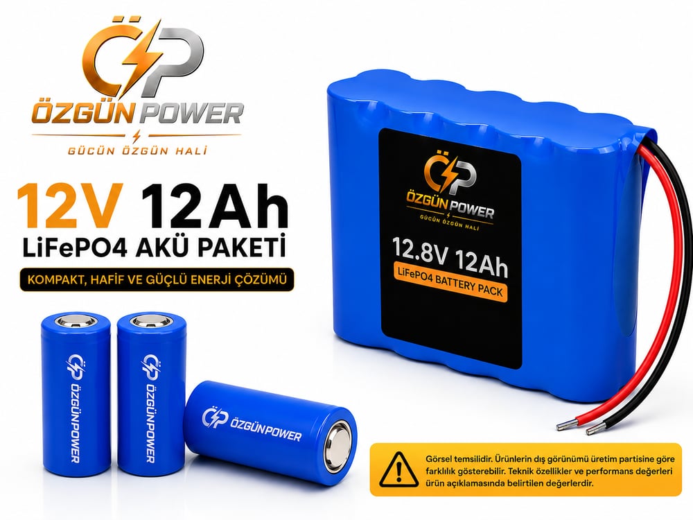 12 Volt 12Ah LiFePO4 Lityum Batarya