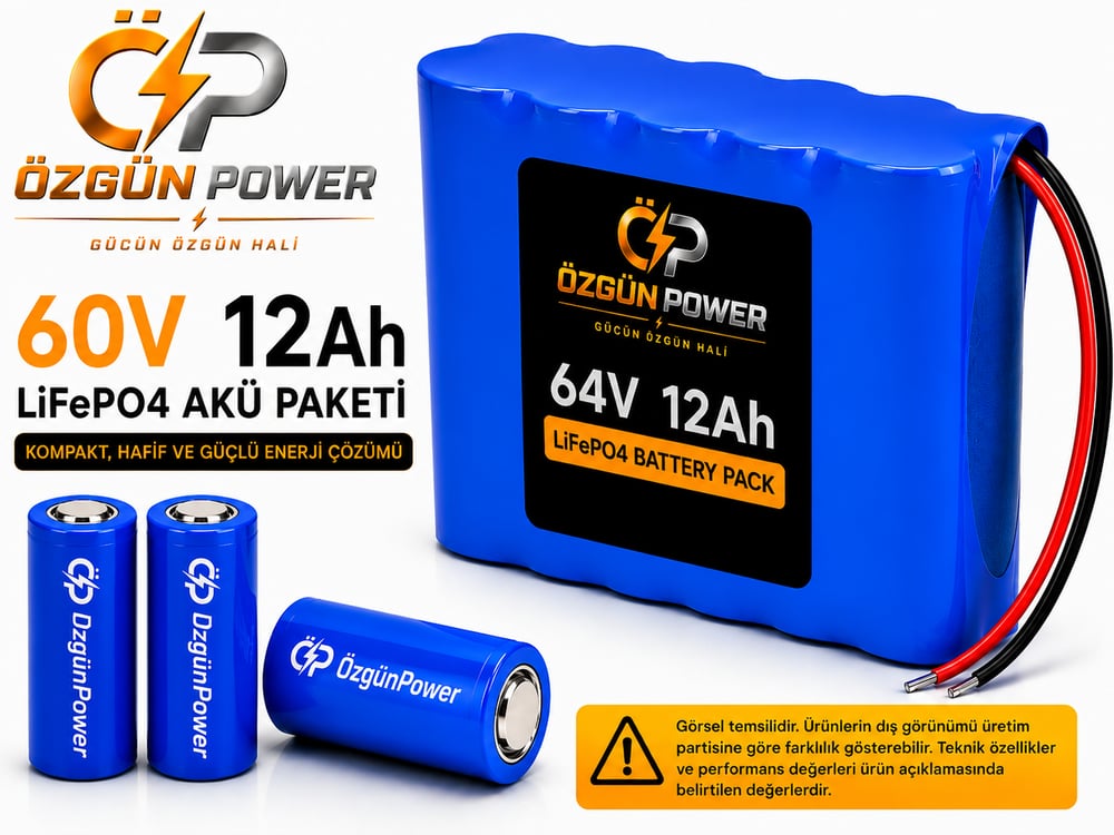 60 Volt 12Ah LiFePO4 Lityum Batarya