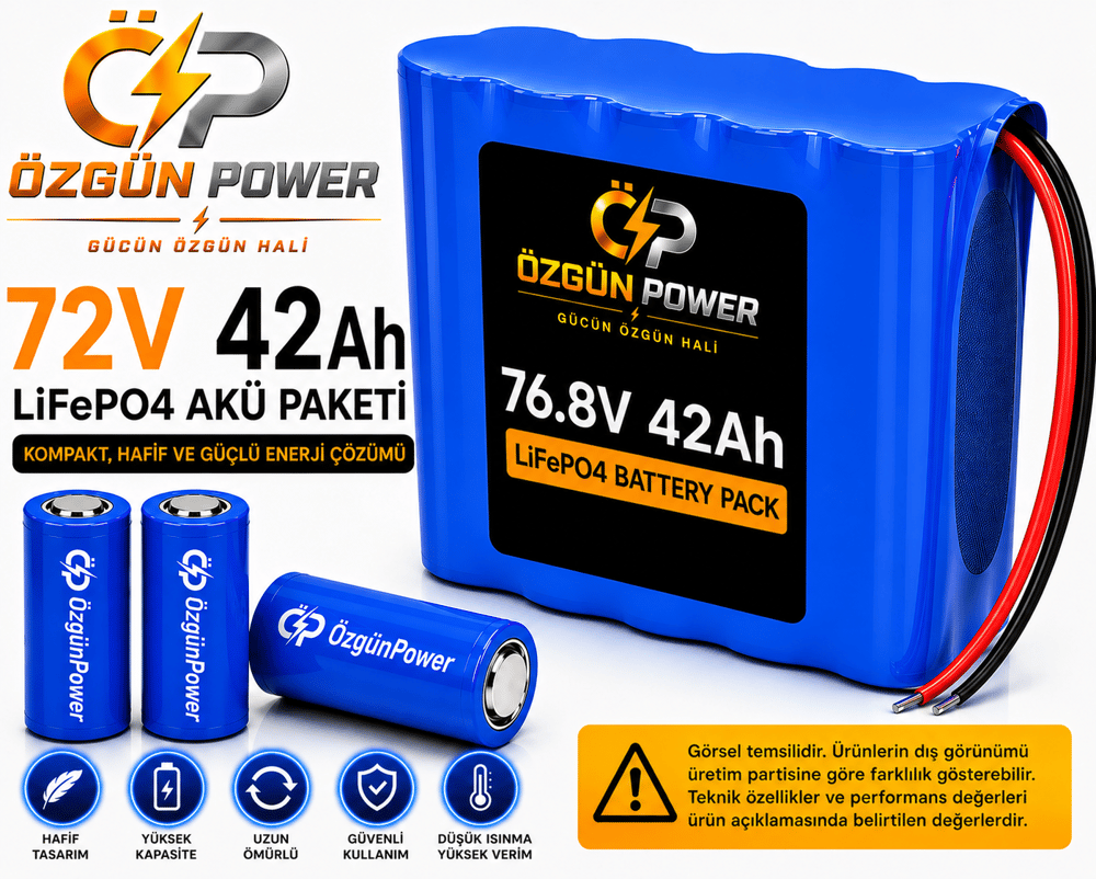 72 Volt 42Ah LiFePO4 Lityum Batarya