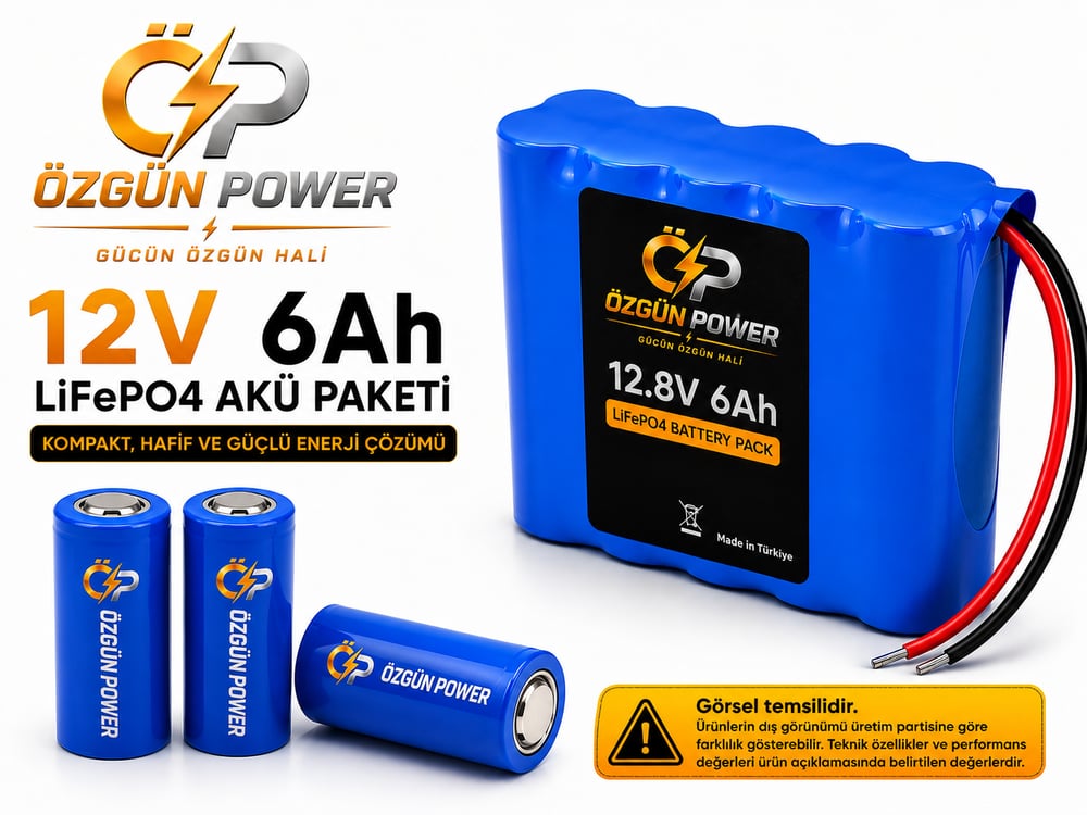 12 Volt 6Ah LiFePO4 Lityum Batarya