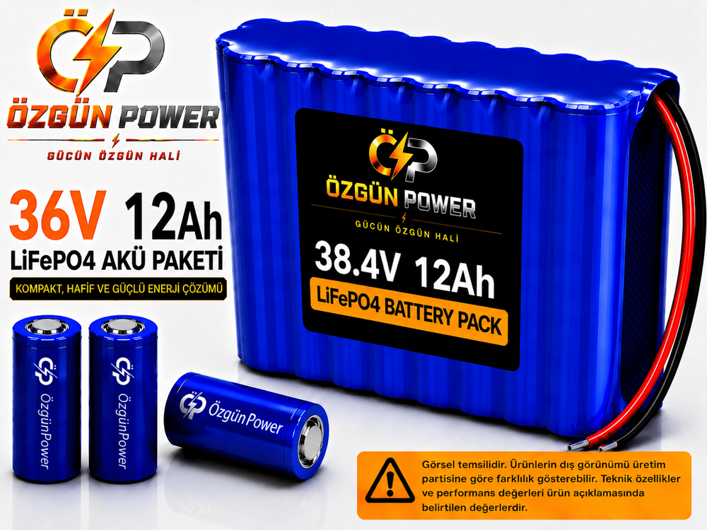 36 Volt 12Ah LiFePO4 Lityum Batarya