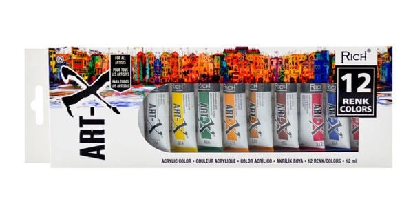 Art-X 12 Ml 12 'Li Tüp Akrilik Set