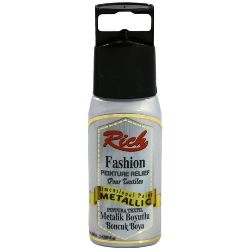 Boyutlu Boncuk Boya Metalik - Gümüş 060Ml