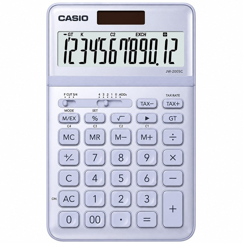 CASIO Hesap Makinesi JW-200SC 12 Hane Mavi