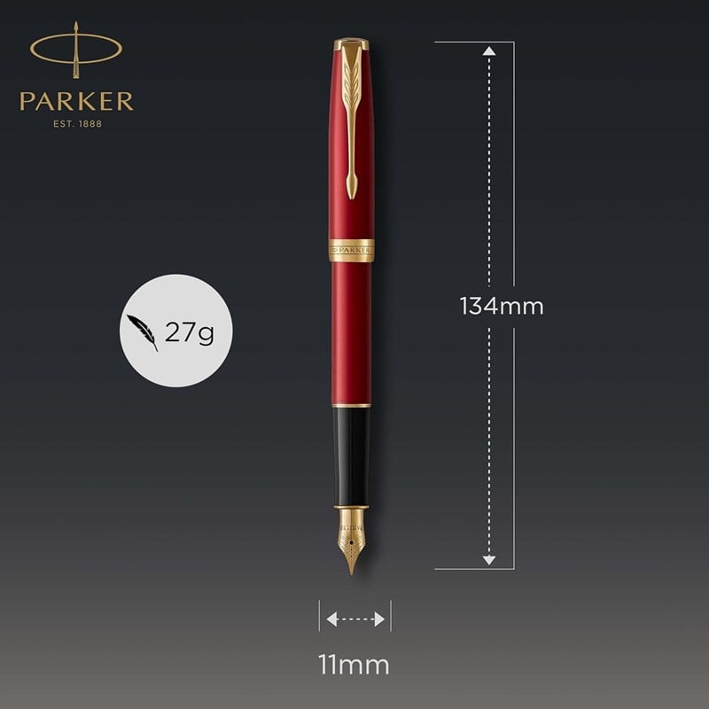 Parker Sonnet Lake Kırmızı GT Dolma Kalem, F uç