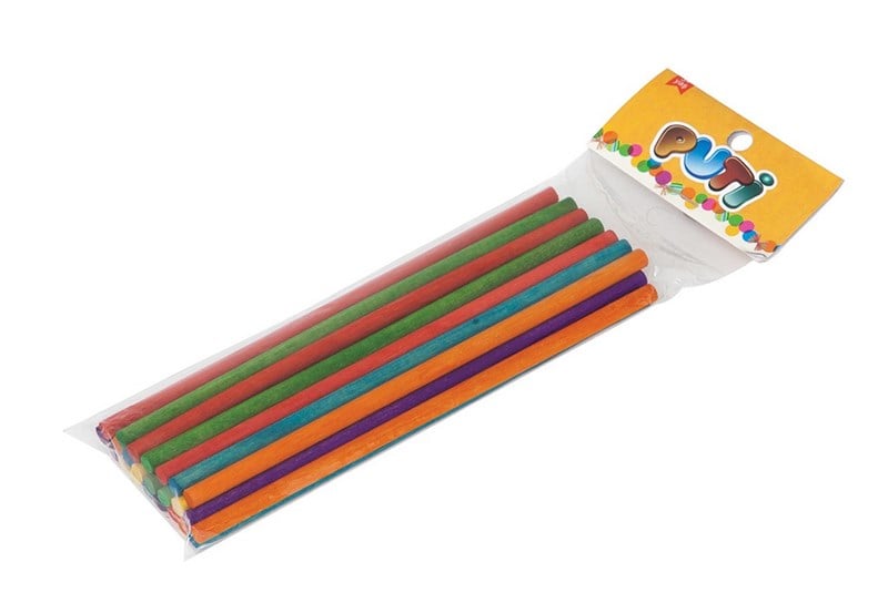 Puti Ahşap Çöp Çubuğu  Renkli  24Lü