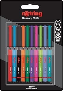 Rotring Fineliner, Keçe Uçlu Kalem, 10Lu Bls, Karışık